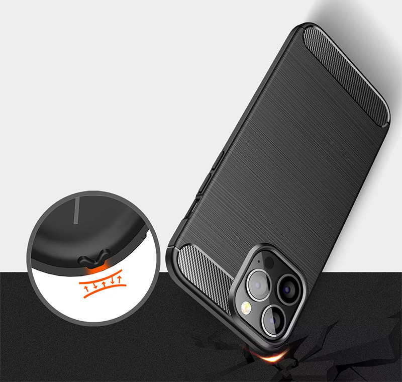 POWERTECH θήκη Carbon MOB-1929 για iPhone 15 Pro, μαύρη