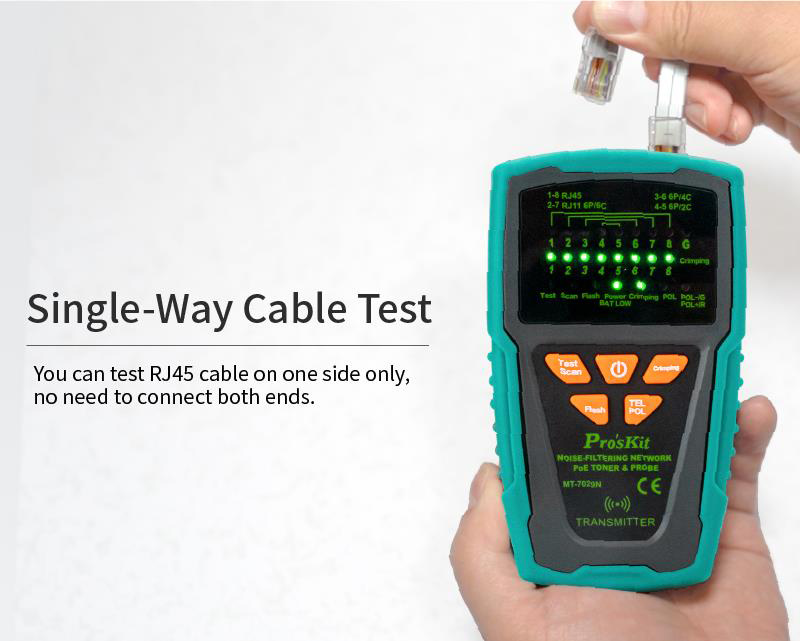 PROSKIT tester καλωδίων δικτύου MT-7029N για RJ45/11/12