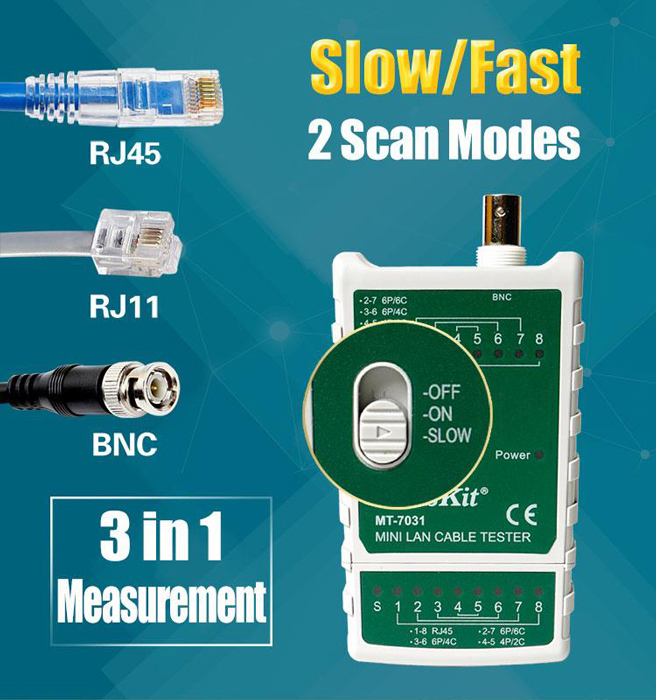 PROSKIT tester καλωδίων δικτύου MT-7031 για RJ45/11/12/22 & BNC