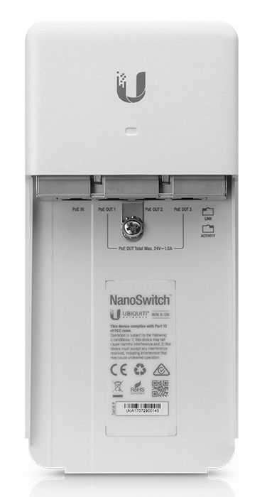 UBIQUITI PoE NanoSwitch N-SW, 4-Port 10/100/1000Mbps, outdoor