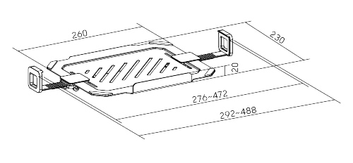 BRATECK βάση laptop NBH-8 για βάση οθονών VESA, έως 17″, μαύρη