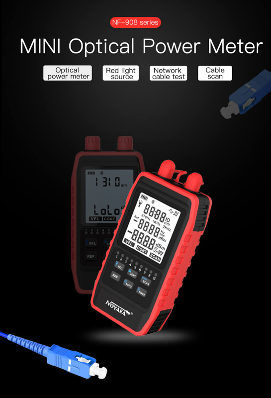 NOYAFA tester καλωδίων οπτικής ίνας NF-908L, 850-1625nm, -60~8dBm