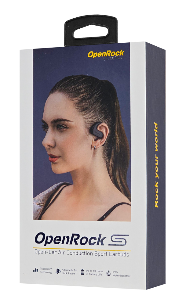 OPENROCKS earphones με θήκη φόρτισης OpenRock S, Open Wearable Stereo, ANC, μαύρο, by OneOdio