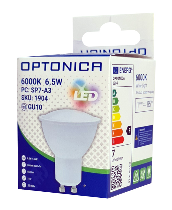 OPTONICA LED λάμπα spot 1904, 6.5W, 6000K, GU10, 550lm