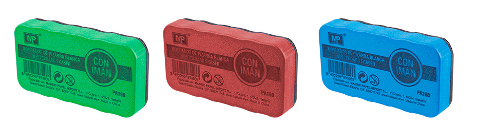 MP μαγνητικός σπόγγος ασπροπίνακα PA168, 10x5cm, χρωματιστός