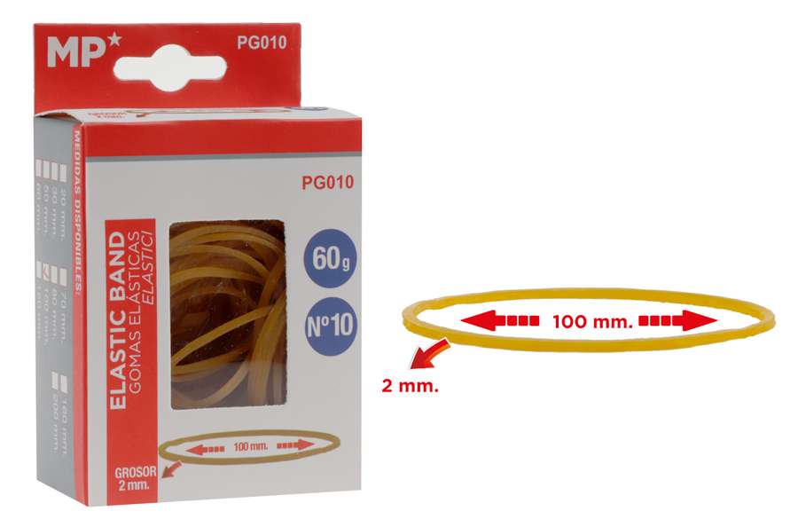 MP λαστιχάκια συσκευασίας PG010 σε κουτί, No10, 2x100mm, 60g