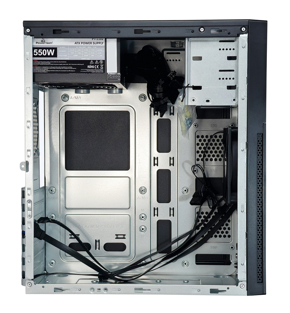 POWERTECH PC Case PT-1308 με 550W PSU, ATX, 330x175x405mm, μαύρο