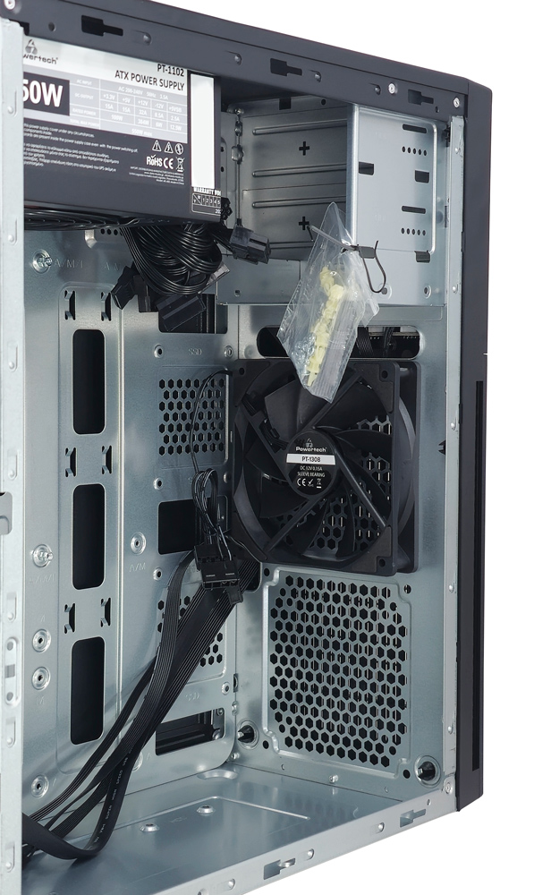 POWERTECH PC Case PT-1308 με 550W PSU, ATX, 330x175x405mm, μαύρο