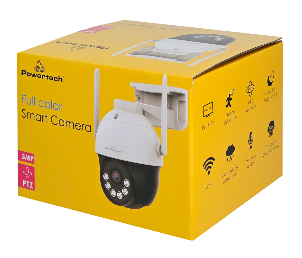 POWERTECH smart κάμερα PT-1339, 3MP, WiFi, PTZ, SD, IP66