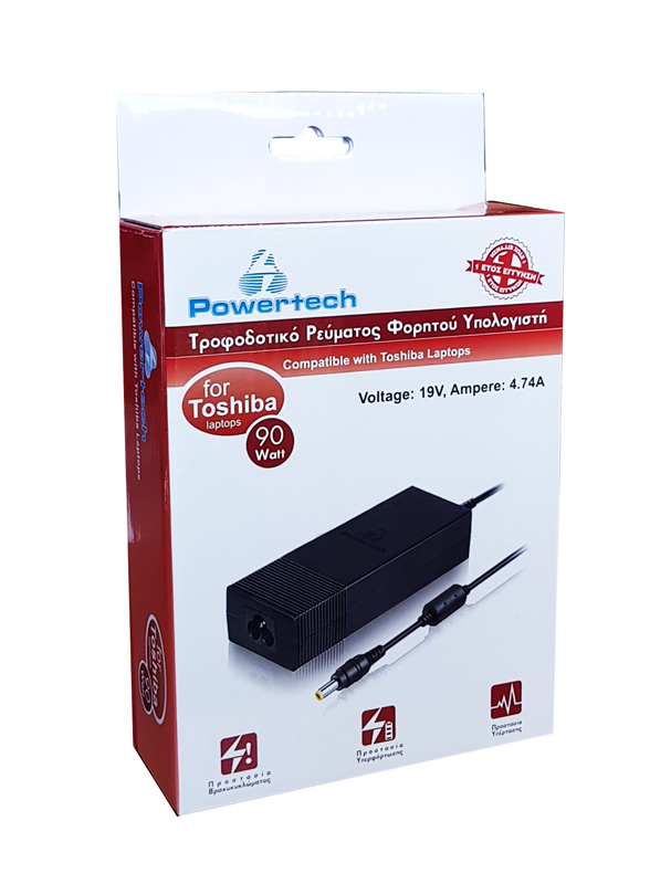 POWERTECH φορτιστής laptop PT-54 για Toshiba, 90W, 19V