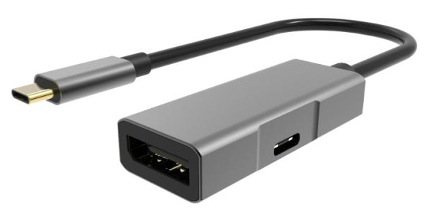 POWERTECH αντάπτορας USB-C σε DisplayPort PTH-054, 65W PD, 4K, γκρι