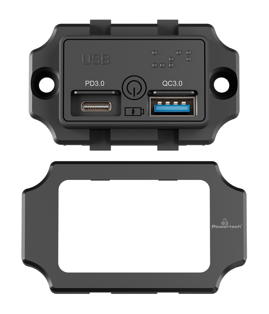 POWERTECH πρίζα USB για σκάφη & οχήματα PTL-009, USB & USB-C, 36W