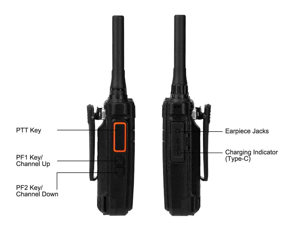 RETEVIS ασύρματος πομποδέκτης RB637 με Bluetooth ακουστικό, PMR, 16 κανάλια, μαύρος