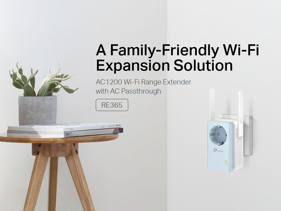 TP-LINK WiFi range extender RE365 με Passthrough, AC1200 1200Mbps, Ver. 3.0