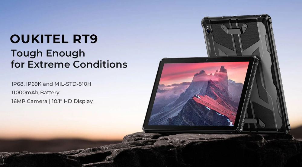 OUKITEL tablet RT9, 10.1″, 6/256GB, 4G, 11000mAh, IP68/IP69K, μαύρο