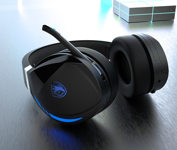 SADES gaming headset Warden I, wireless & wired. multiplatform BT, μαύρο