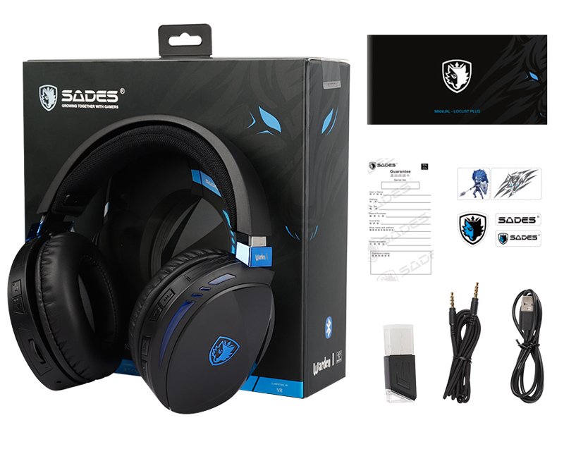 SADES gaming headset Warden I, wireless & wired. multiplatform BT, μαύρο