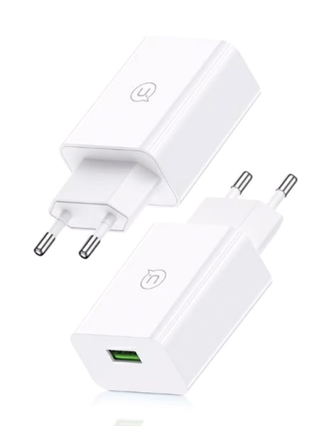 USAMS φορτιστής τοίχου SCXLTZ01 με καλώδιο micro USB, USB, 18W, λευκός