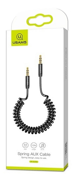 USAMS καλώδιο Jack 3.5mm SJ256, Hi-Fi stereo, 1.2m, μαύρο