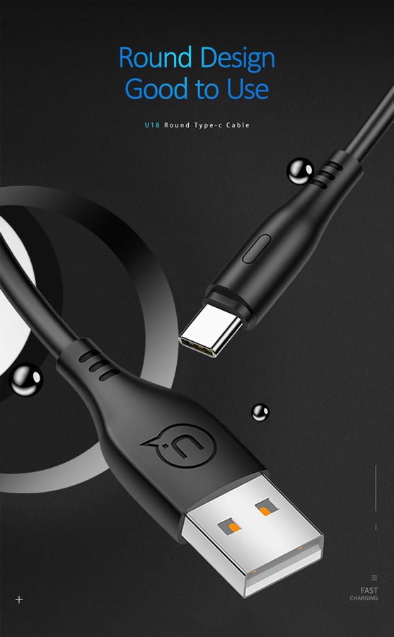 USAMS καλώδιο USB-C σε USB US-SJ267, 10W, 1m, μαύρο