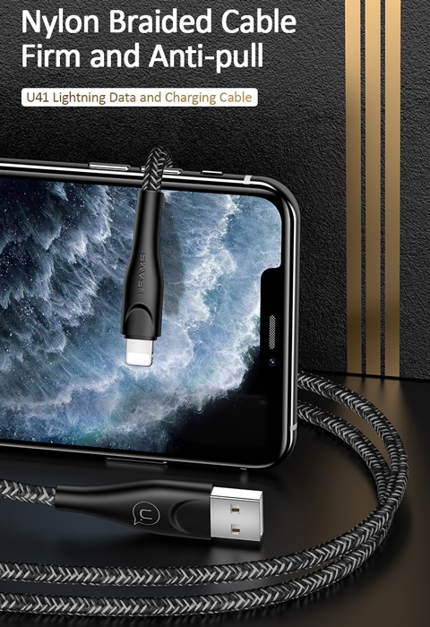 USAMS καλώδιο Lightning σε USB US-SJ391, 2A, 1m, μαύρο