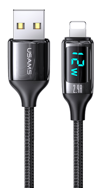USAMS καλώδιο Lightning σε USB US-SJ543, 12W, 1.2m, μαύρο
