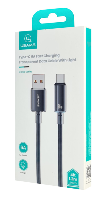 USAMS καλώδιο USB-C σε USB US-SJ658, 66W, 480Mbps, 1.2m, μαύρο