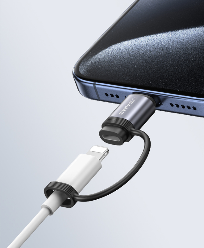 USAMS αντάπτορας USB-C σε Lightning US-SJ677, 30W, 480Mbps, γκρι