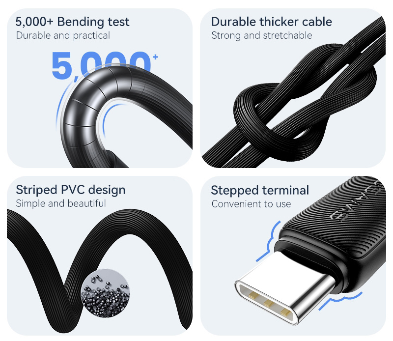 USAMS καλώδιο USB-C σε USB US-SJ688, 3A, 480Mbps, 1m, μαύρο