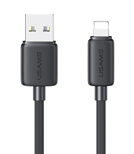 USAMS καλώδιο Lightning σε USB US-SJ689, 12W, 480Mbps, 1m, μαύρο