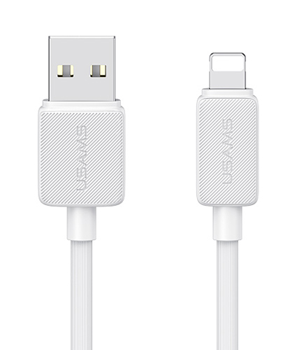 USAMS καλώδιο Lightning σε USB US-SJ689, 12W, 480Mbps, 1m, λευκό