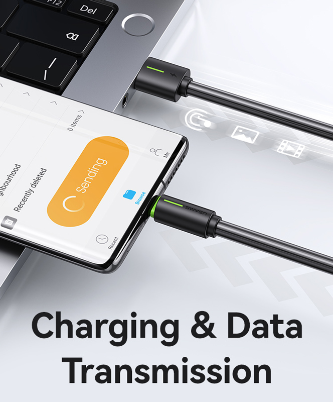 USAMS καλώδιο USB-C σε USB US-SJ732, 3A, 480Mbps, 1m, μαύρο