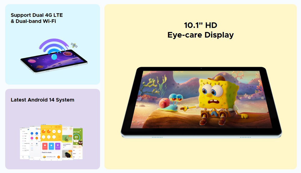 DOOGEE tablet T10W, 10.1″, 4/128GB, 4G, Android 14, 8000mAh, μαύρο
