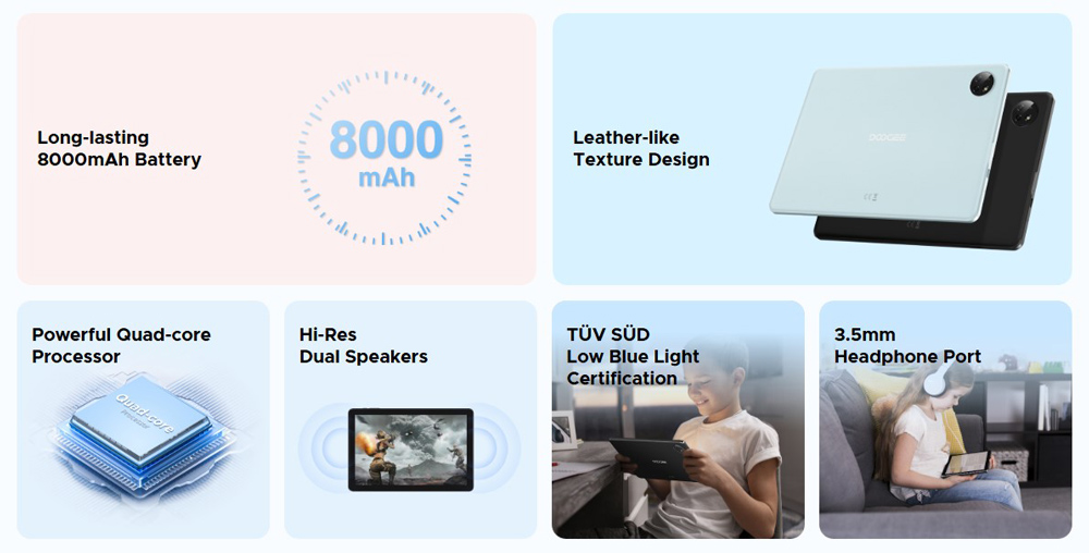 DOOGEE tablet T10W, 10.1″, 4/128GB, 4G, Android 14, 8000mAh, μαύρο
