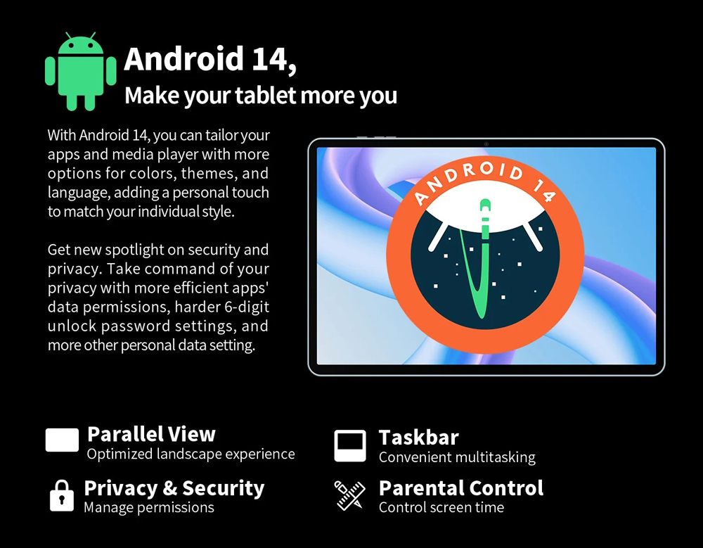 TECLAST tablet T60 Plus, 12″, 6/128GB, 4G, Android 14, 8000mAh, μπλε