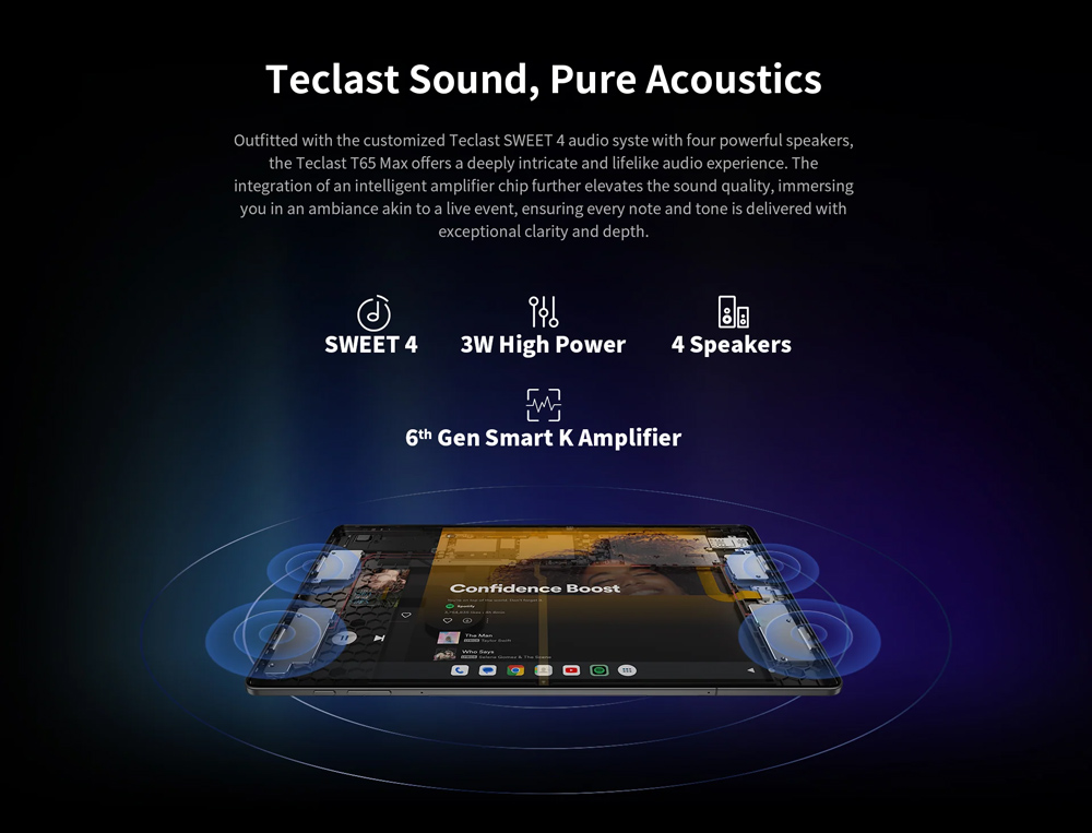 TECLAST tablet T65 Max, 13″, 8/256GB, 4G, Android 15, 10000mAh, γκρι
