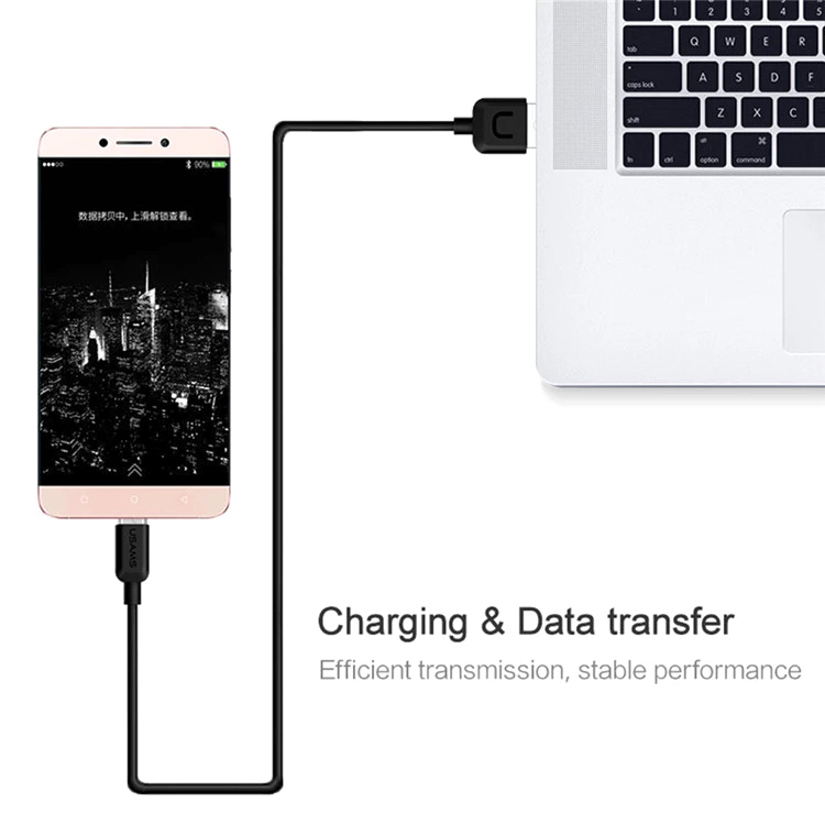 USAMS καλώδιο USB σε USB-C US-SJ099 U-Turn, 10.5W, 1m, μαύρο