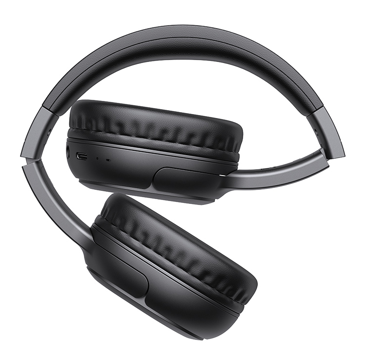 USAMS headphones YG23, ασύρματα & ενσύρματα, Φ40mm, 300mAh, μαύρα