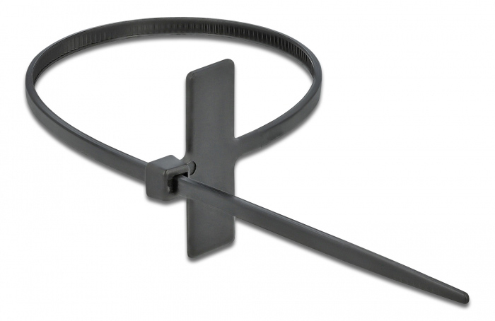 POWERTECH δεματικά καλωδίων TIES-033 με ετικέτα, 100×2.5mm, μαύρα, 25τμχ
