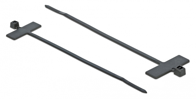 POWERTECH δεματικά καλωδίων TIES-033 με ετικέτα, 100×2.5mm, μαύρα, 25τμχ