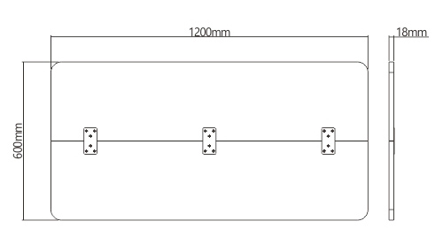 BRATECK επιφάνεια γραφείου TP12060R-2P, 120x60x1.8cm, καφέ ξύλινη
