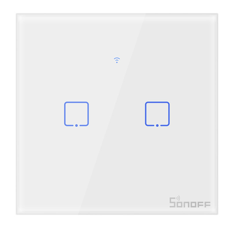 SONOFF smart διακόπτης ΤΧ-T2EU2C, αφής, Wi-Fi, διπλός, λευκός