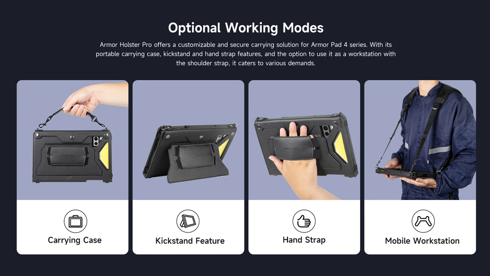 ULEFONE θήκη προστασίας & μεταφοράς UAS07 για tablet Armor Pad 4 series, μαύρη