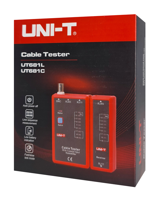 UNI-T tester καλωδίων δικτύου UT681C, RJ45/RJ11/BNC