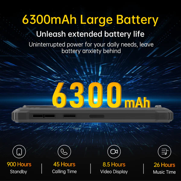 OUKITEL smartphone WP32, 6″, 4/128GB, 6300mAh, IP68/IP69K, μαύρο