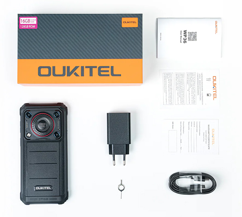 OUKITEL smartphone WP36 με ηχείο 3.5W, 6.52″, 8/128GB, 10600mAh, IP68/IP69K, μαύρο