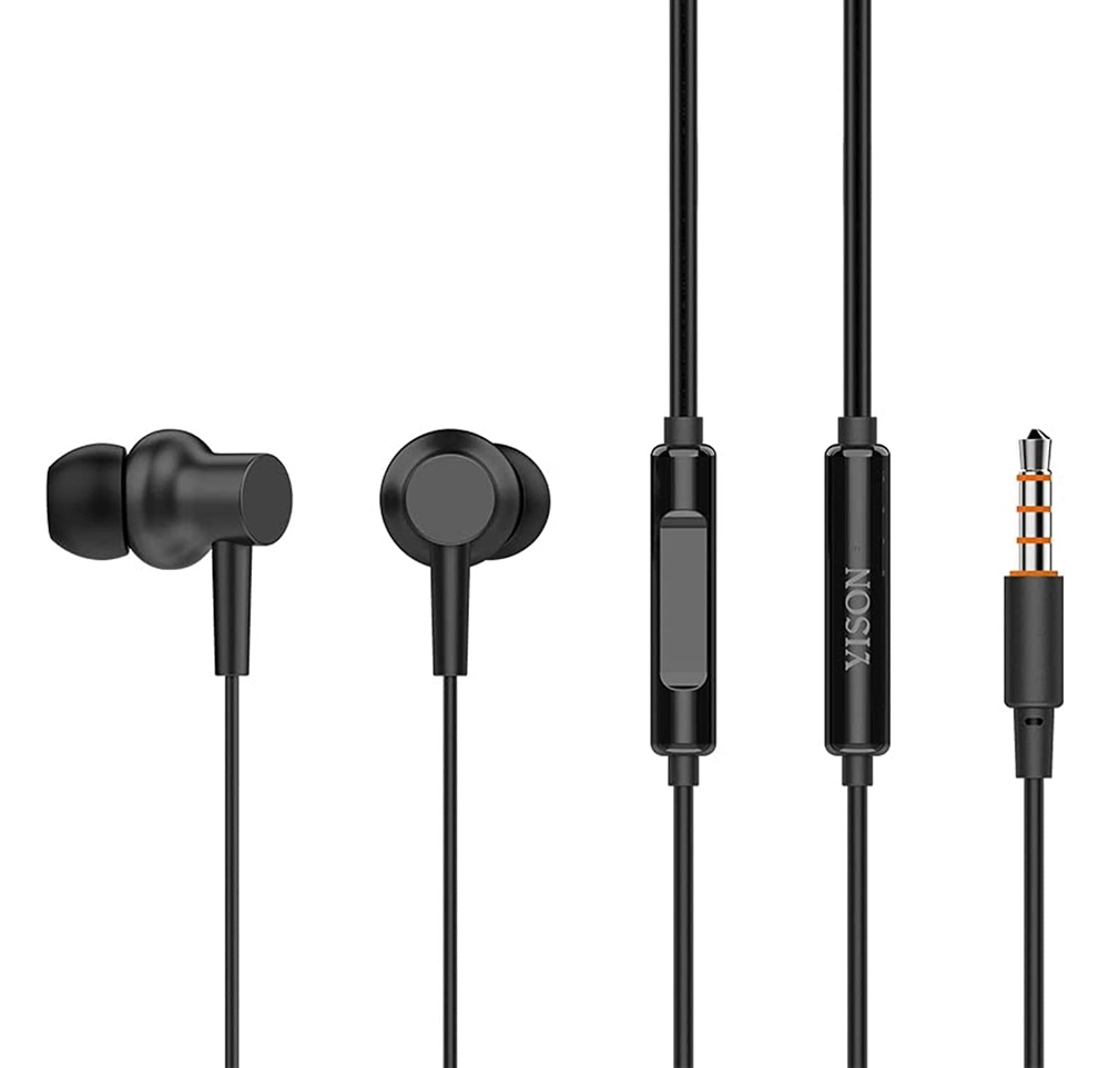 YISON earphones με μικρόφωνο X2, 3.5mm σύνδεση, Φ10mm, 1.36m, μαύρα