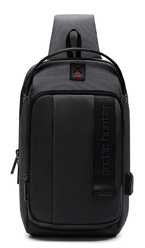 ARCTIC HUNTER τσάντα Crossbody XB00100, USB, 5L, μαύρη