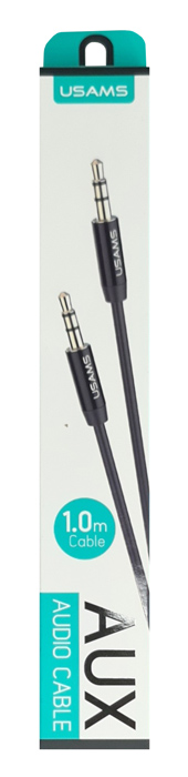 USAMS καλώδιο ήχου 3.5mm YP-01, AUX, 1m, μαύρο