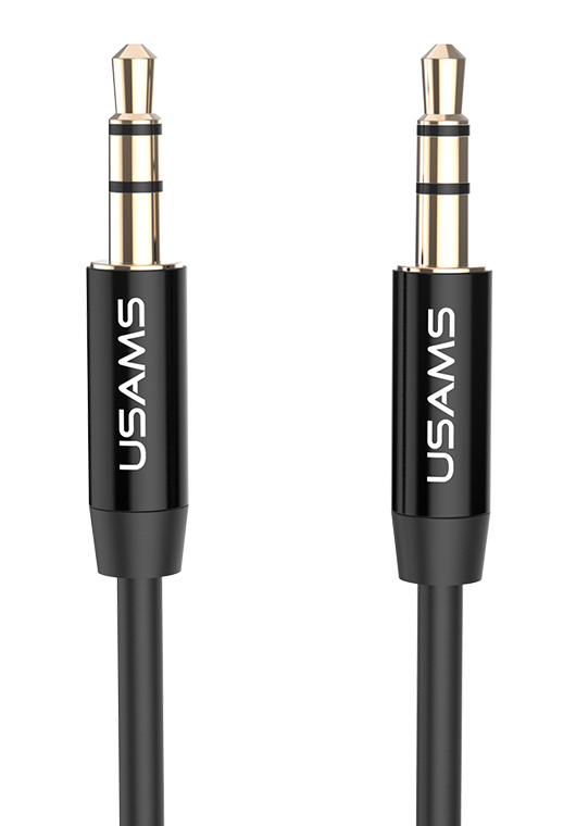 USAMS καλώδιο ήχου 3.5mm YP-01, AUX, 1m, μαύρο